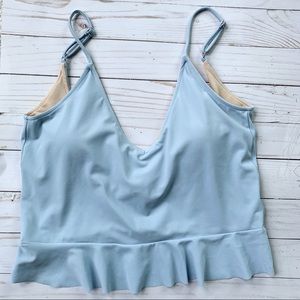 Kortni Jeane Blue Fog Scoop Swim Top